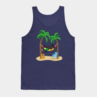 Black Labrador Under Palm Trees Tank Top